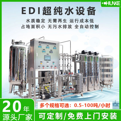 250L/H EDI超纯水+二级反渗透设备